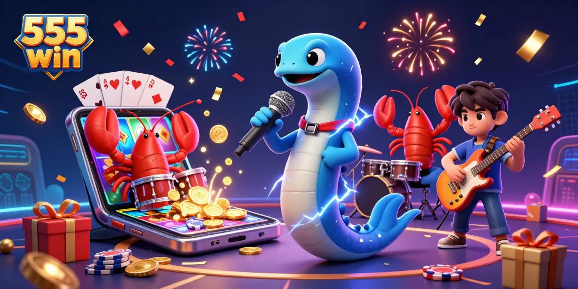 Engage with thrilling 555 win slots as the electric eel DJ energizes the underwater casino stage.