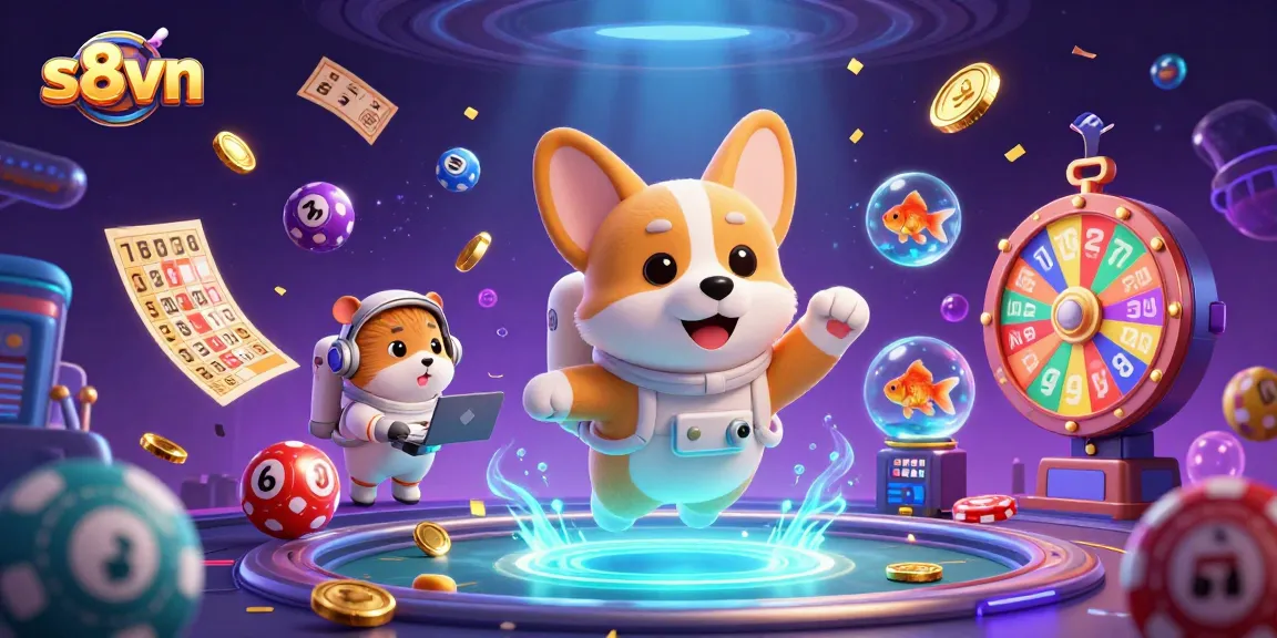 Experience vibrant casino fun with s8vn as playful characters engage in dynamic gambling action.
