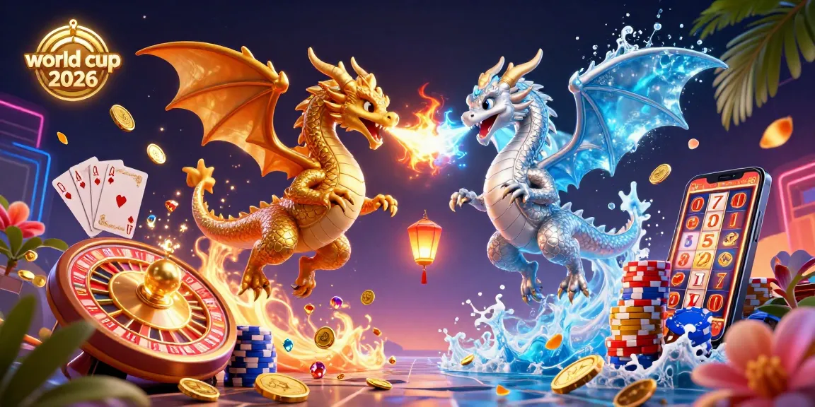 Experience the thrill of world cup 2026 with vibrant casino action featuring dragons and slot reels.