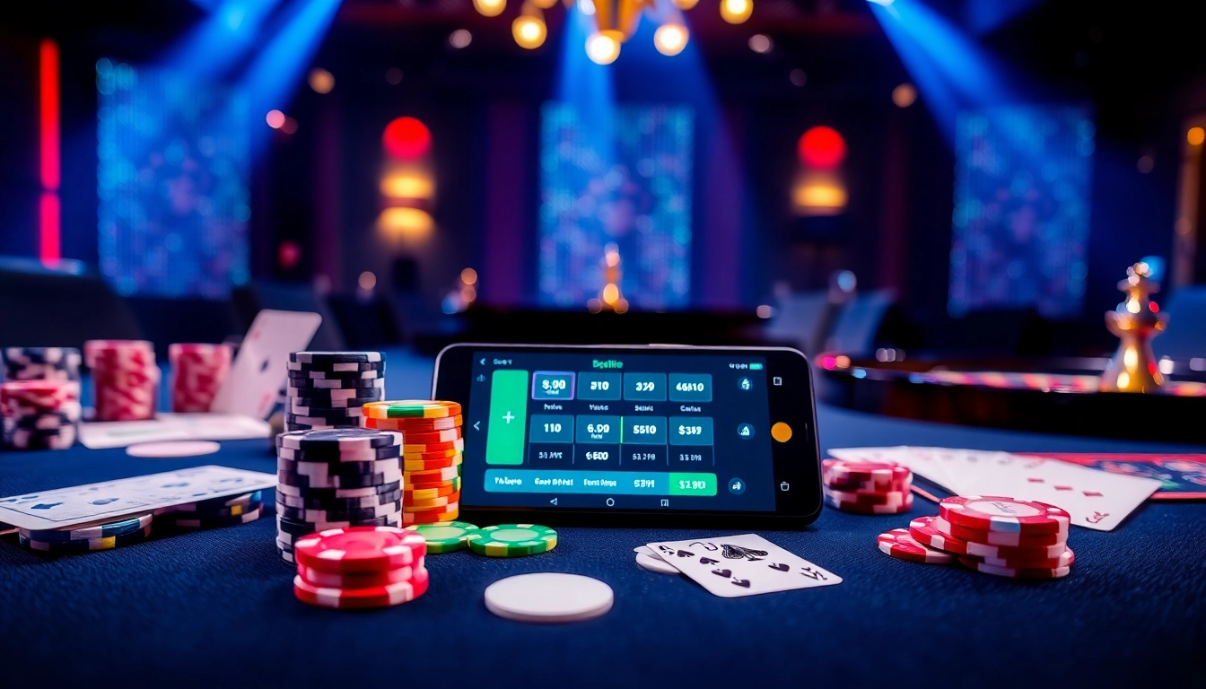 Experience thrilling gaming at iq88 de with vibrant casino visuals featuring poker chips and roulette.
