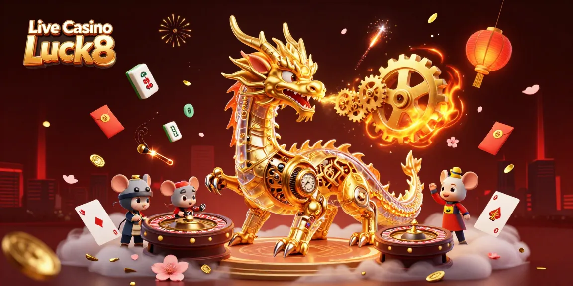 Experience thrilling gameplay at Live casino Luck8 with a 3D dragon and dynamic gaming elements.