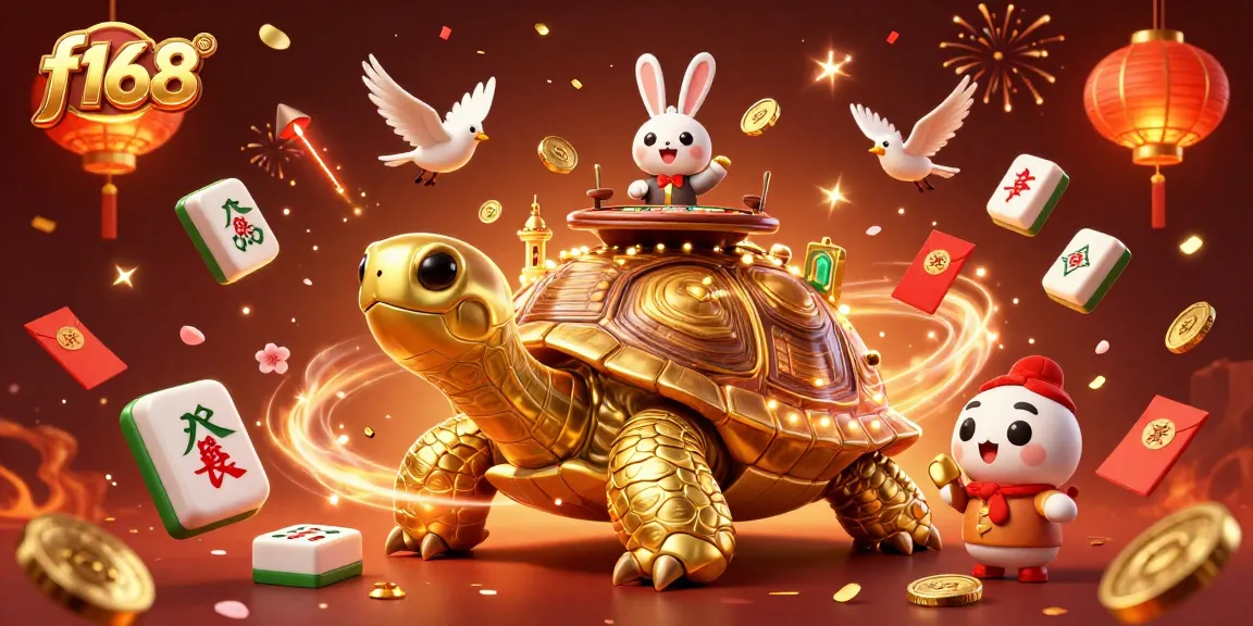 Experience thrilling gameplay at f168 with a golden tortoise casino and cheerful dealer.