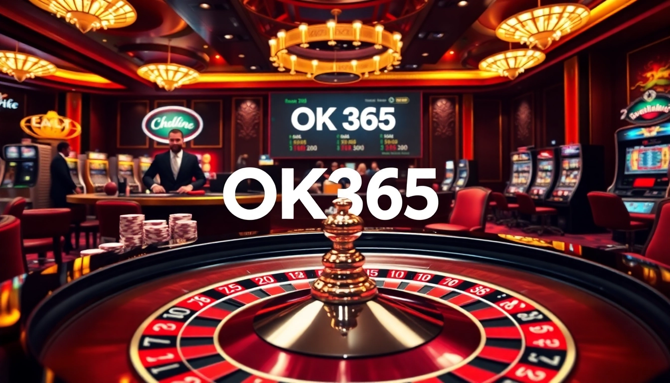 Engage in thrilling casino action at OK365 with a vibrant roulette table and dynamic gameplay.