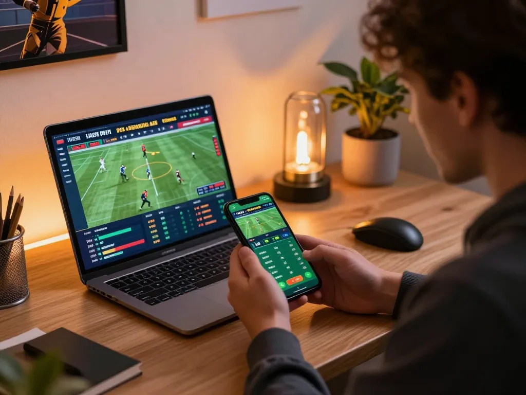 Engaged player exploring the HZ88 sports betting app for real-time odds and insights.