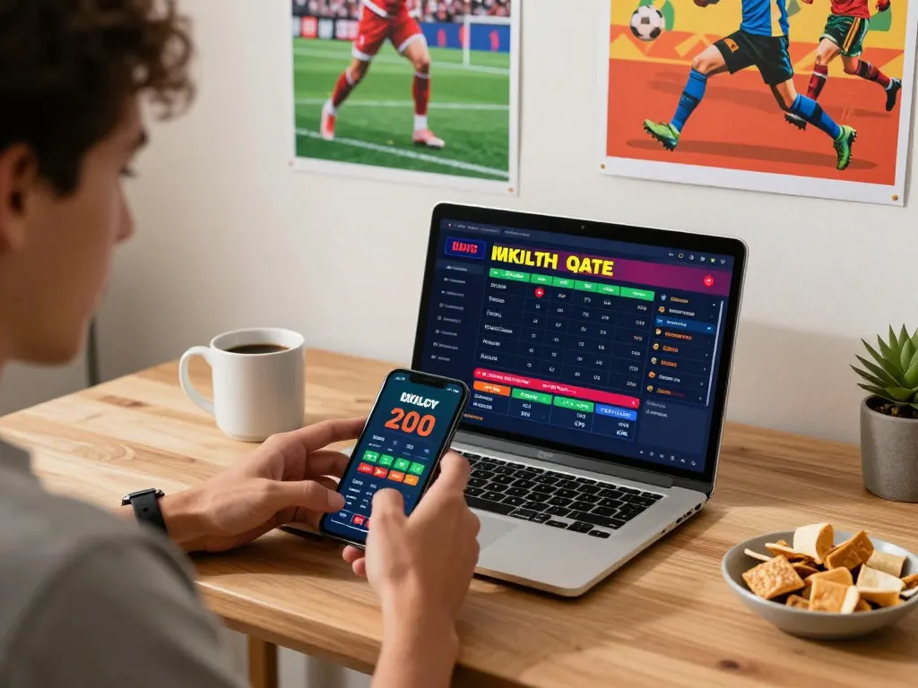 Experience tic88 mobile sports betting excitement with live odds on smartphones in a cozy setting.