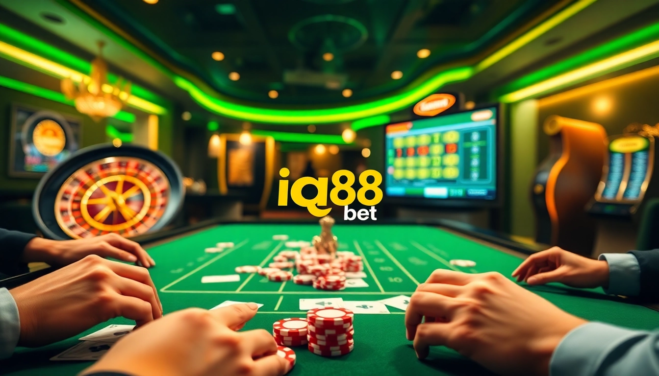 Experience elite gaming with iq88com bet at a luxurious casino table.