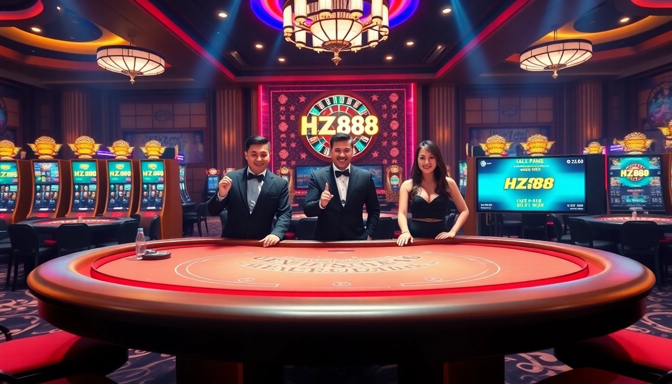 Experience the thrill of winning at HZ88, featuring vibrant casino tables and exciting games.
