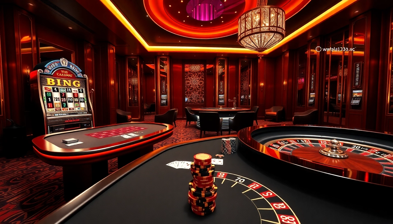 Experience thrilling gaming at https://goal123.ac/ with elegant casino tables and vibrant slot machines.
