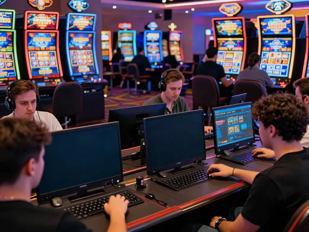 c168 online casino scene with diverse players engaging in games and promotions