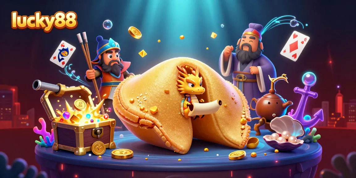 Experience the excitement of lucky88 with a vibrant 3D casino illustration featuring dragons and treasures.