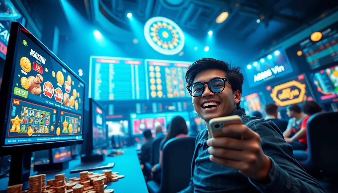 Experience the excitement of AE888 Vin through a dynamic online gaming interface showcasing vibrant casino games.