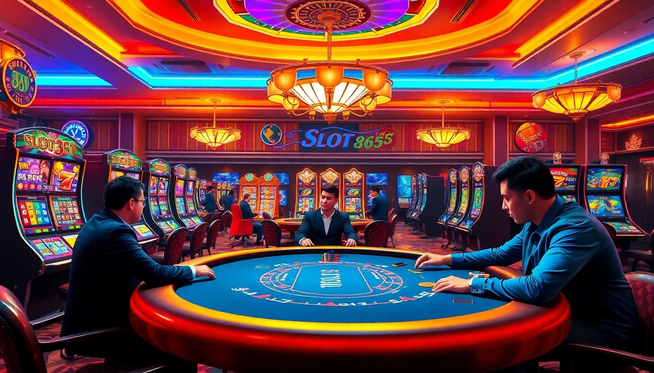 Experience the excitement of Slot365 with vibrant casino games and dealers in action.