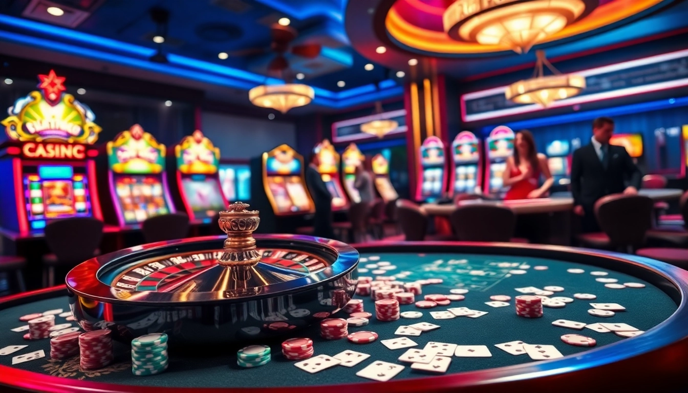 Experience the thrill of gaming at nhà cái go99 with vibrant casino tables and engaging gameplay.