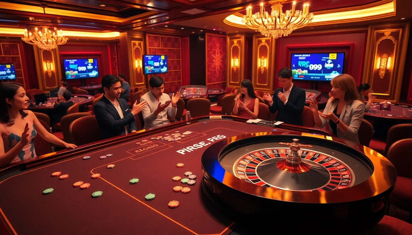 Players betting enthusiastically at a roulette table, showcasing the excitement of https://rr99.uk.com/ online gambling.