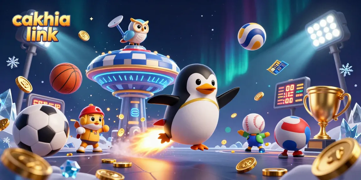 Experience the thrill of cakhia link as a golden penguin blasts through space, leading the way to online betting excitement.