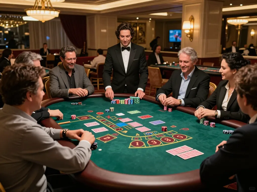 Engaged players at DN88 baccarat table, showcasing strategic gameplay and excitement.