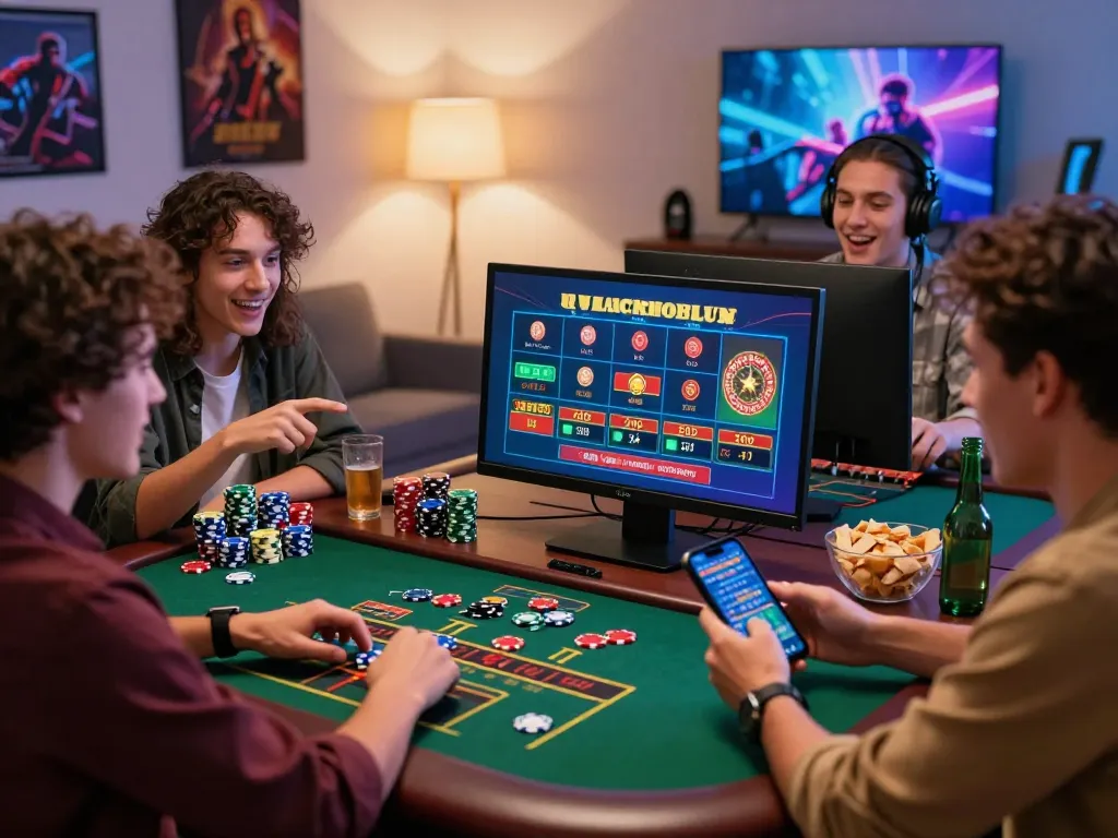 Online gaming excitement with friends engaging at https://hapify.io/, showcasing live casino games and vibrant atmosphere.