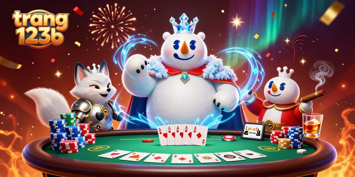 Win big at trang 123b with a captivating poker scene featuring a polar bear and snow fox!