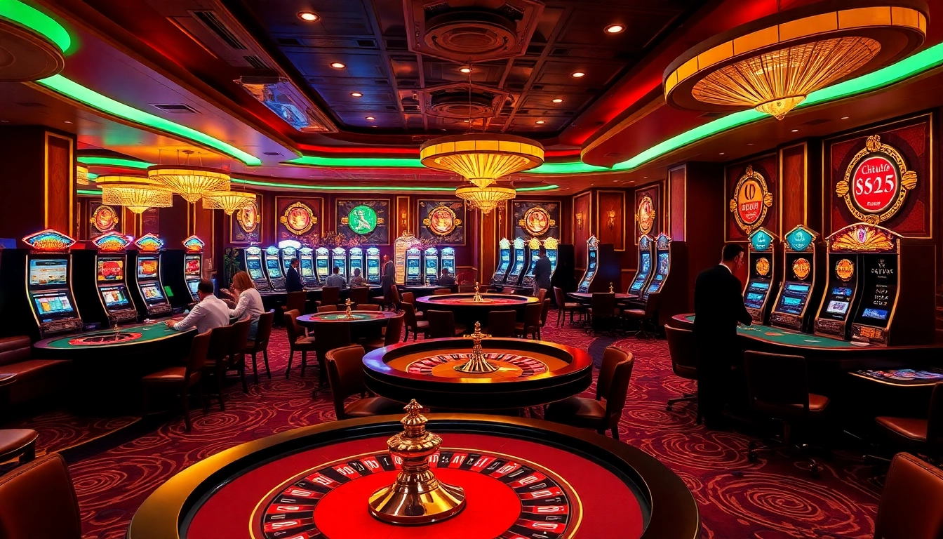 Engage in a high-stakes game at SV368, featuring vibrant casino tables and immersive slot machines.