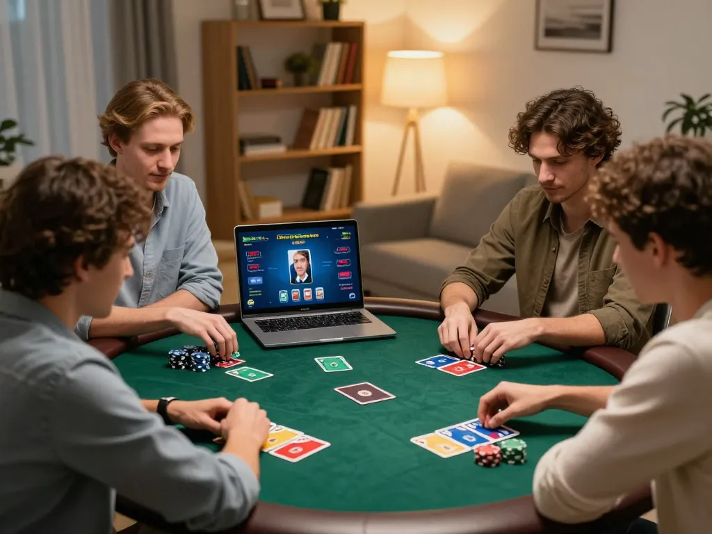 Players strategizing during an online poker game, showcasing the da88 interface and vibrant cards.