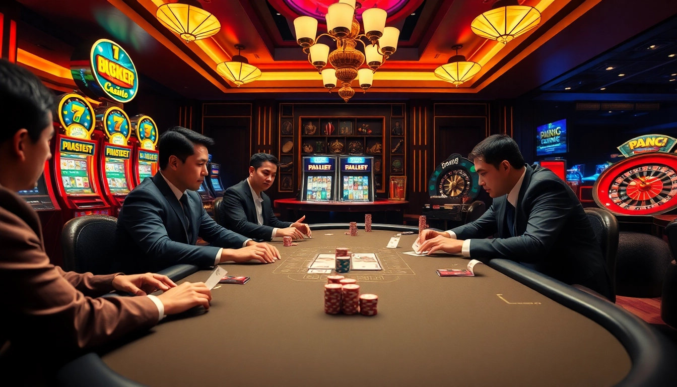A high-stakes poker game scene at https://mm88.observer/ showing players strategizing with colorful poker chips and cards.