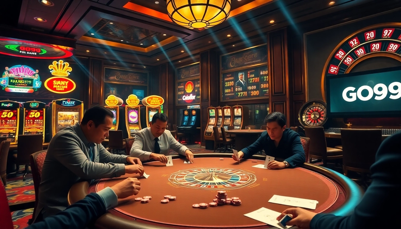 Exciting scene of professional gaming at GO99 casino showcasing poker action.