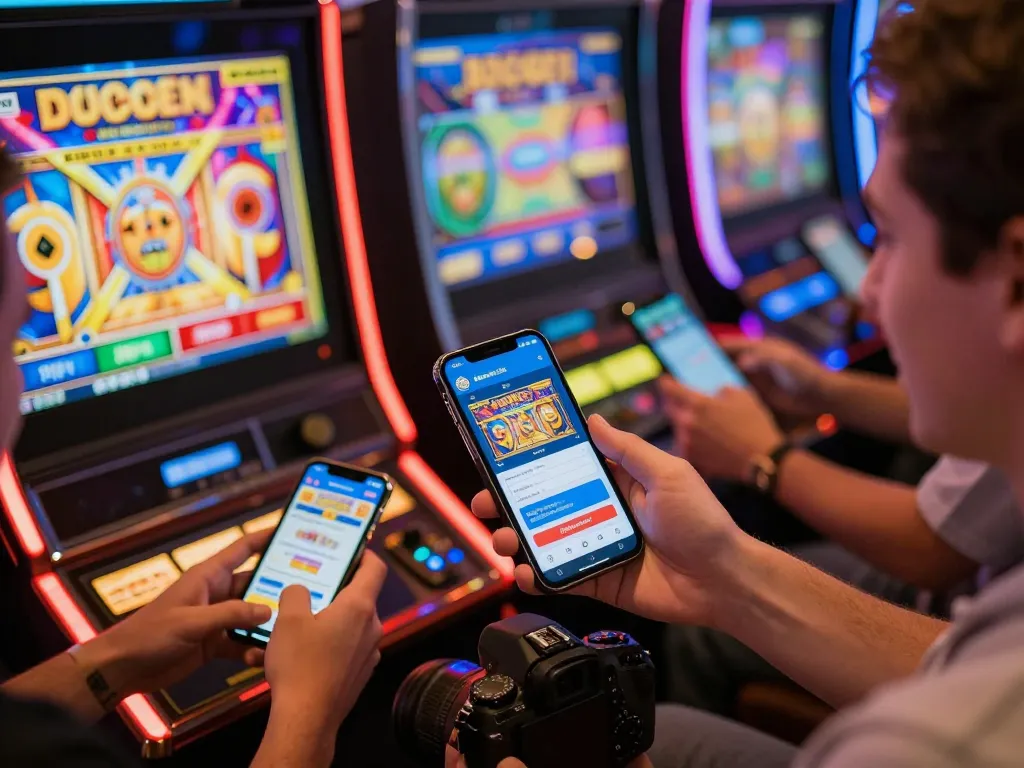 Nohu90 players enjoying engaging gameplay on mobile slots, capturing dynamic moments of excitement.