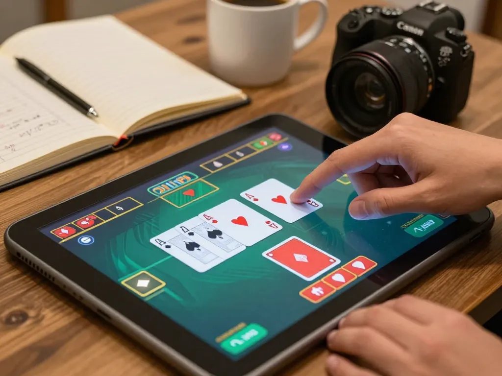 Engaging with iwin club poker strategy on a tablet while relaxing at home.