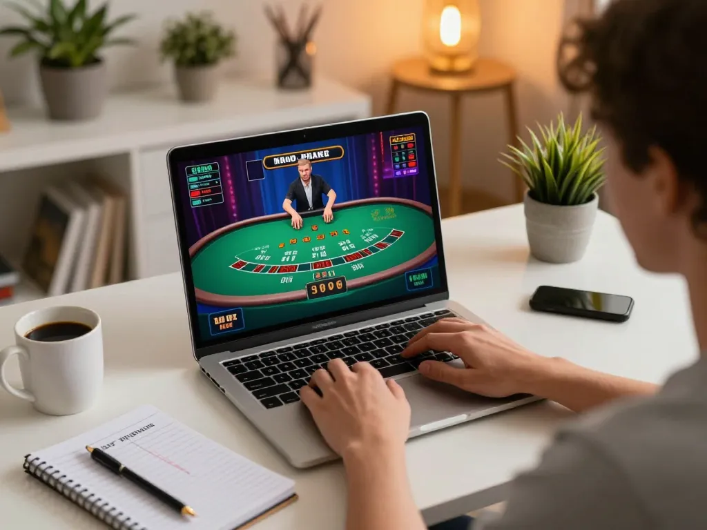 Experience strategic gameplay with sky88 in a cozy online gaming setup.
