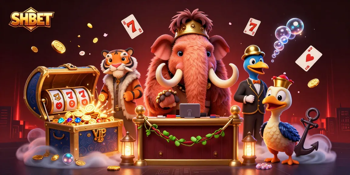 Experience the vibrant SHBET casino scene with dynamic characters and thrilling gameplay elements.