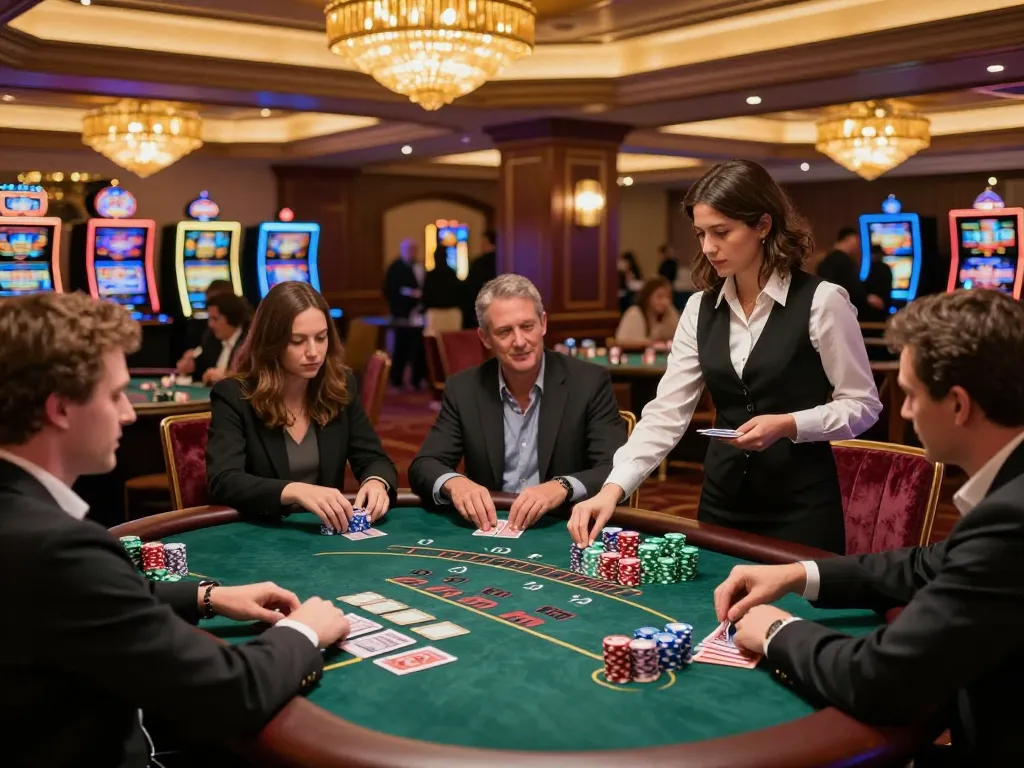 Engaging blackjack gameplay at the Lc 88 casino with players strategizing their bets