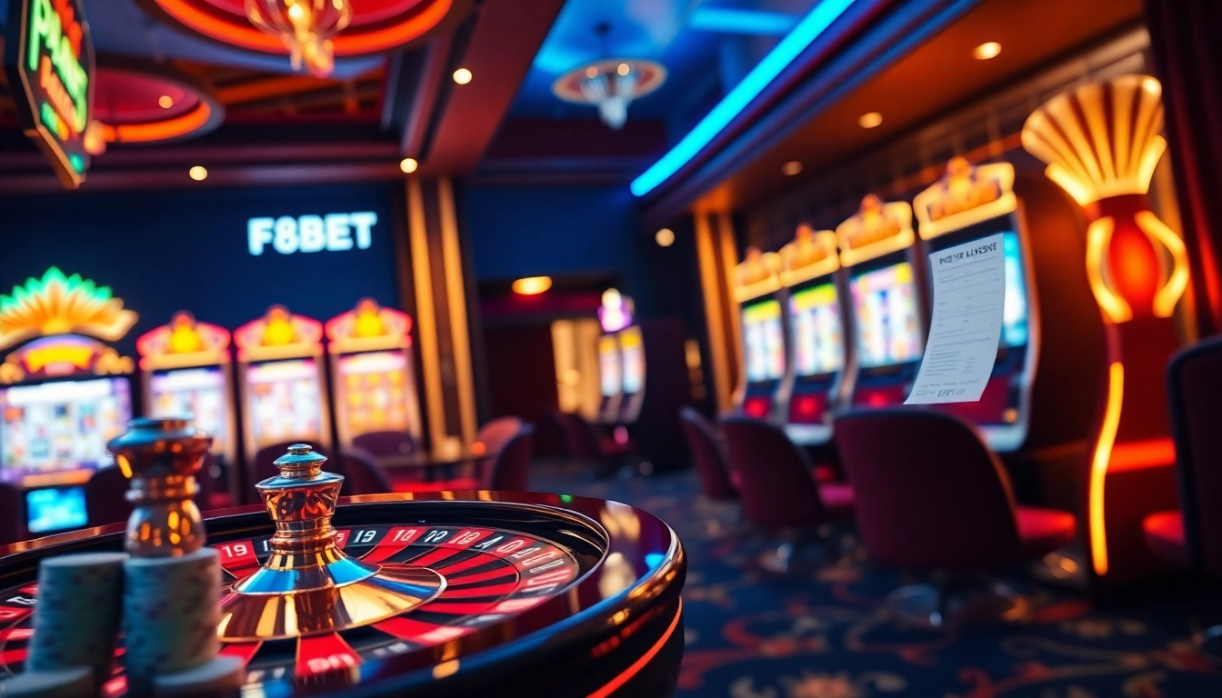 Players enjoying a thrilling F8BET gambling experience at a vibrant online casino.