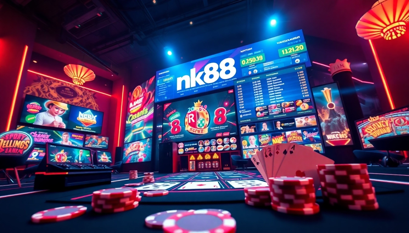 nk88 online gaming platform showcasing vibrant casino games and user interaction