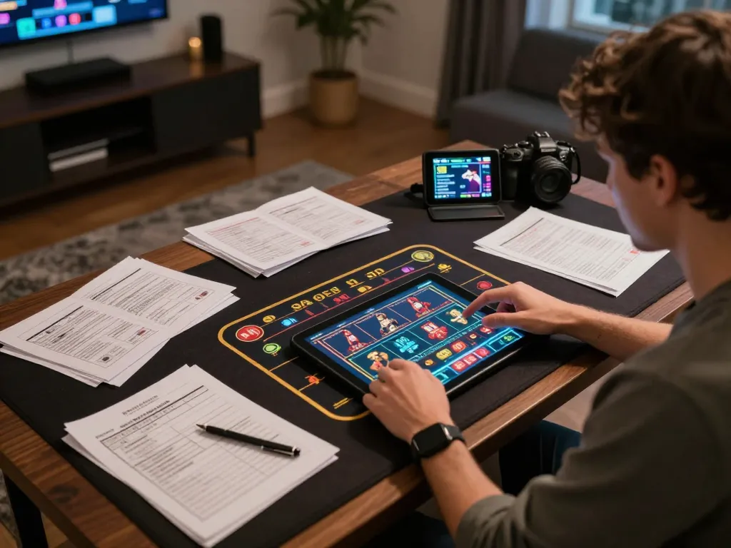 C168 online casino gaming setup displaying immersive gameplay and strategic notes.