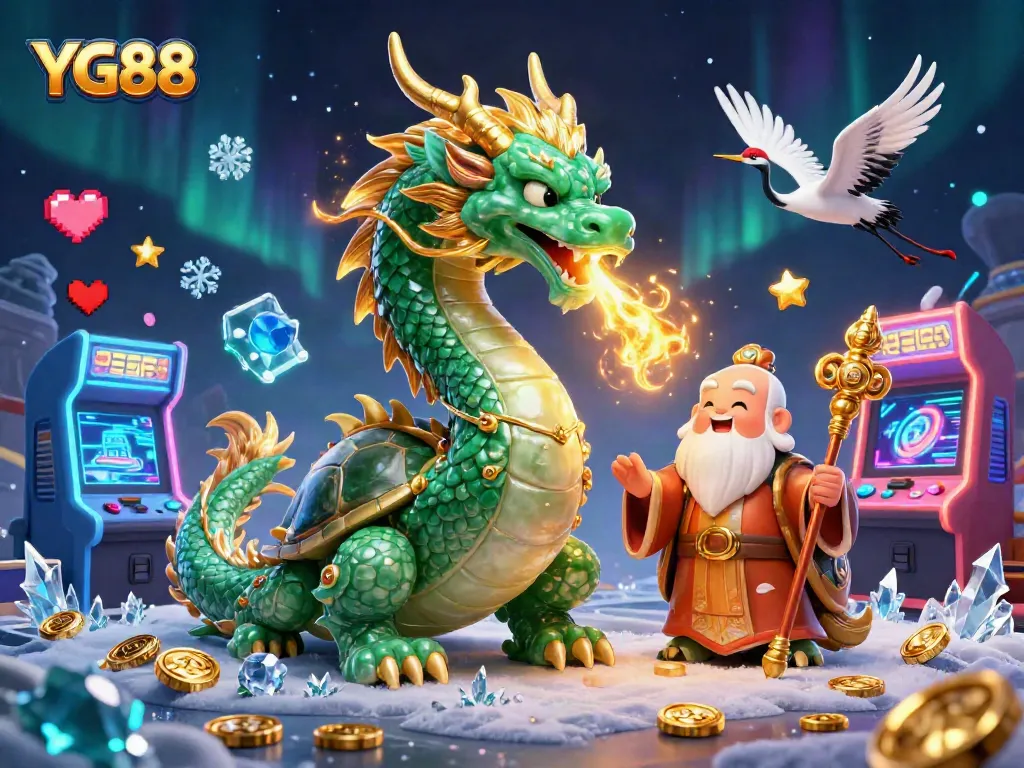 Game enthusiasts enjoy YG88's immersive casino experience with vibrant dragons and colorful gaming elements.