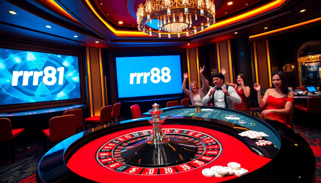 Experience the thrill of rr88 at a luxurious casino with roulette and poker.