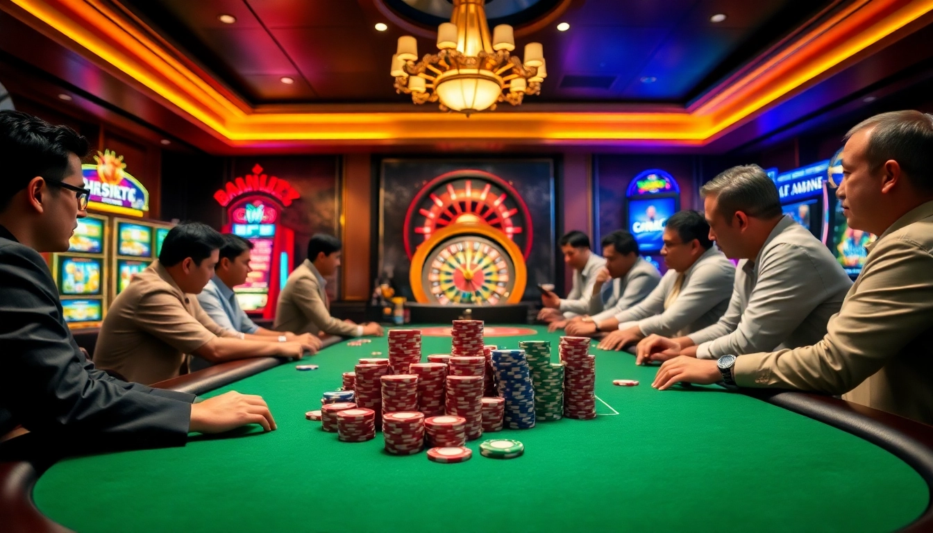Engaged players at a luxurious poker table embody the vibrant essence of nhà cái 89bet.