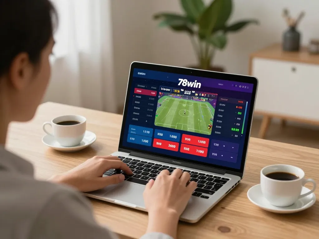 Exciting live betting session on 78win app with user focused on sports odds.