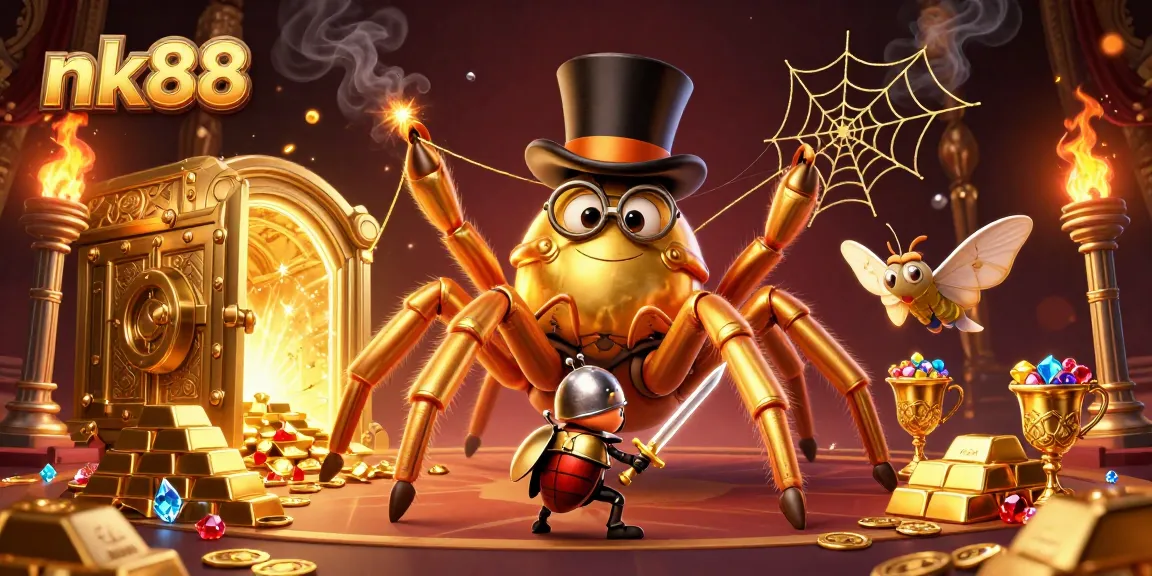 Engage with nk88’s games in a vibrant casino scene of gold and excitement.