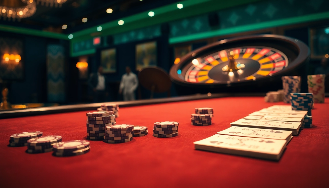 Experience high-stakes excitement with hidden wiki 2026 in a luxurious casino setting showcasing poker and roulette.