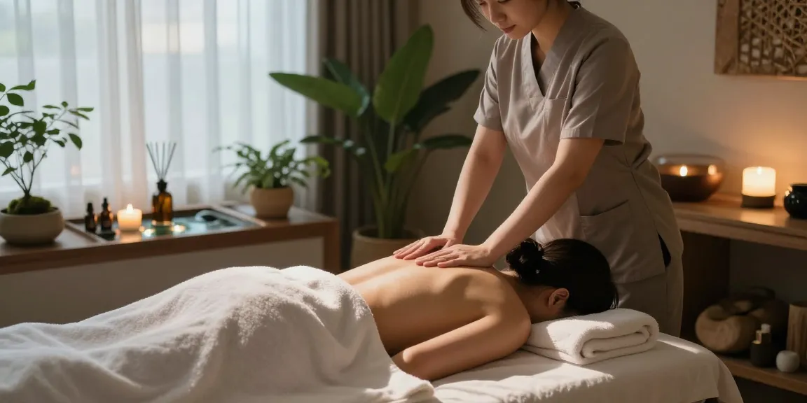 천호동출장마사지 therapy session in a serene spa setting with calming ambiance.