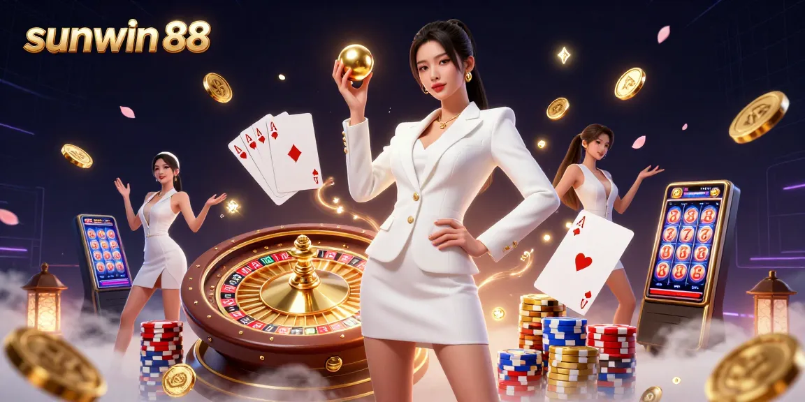 Experience breathtaking excitement with sunwin 88 as a confident player holds a roulette ball in a luxury casino.