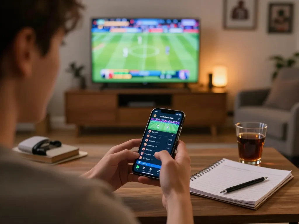 Engaging in live betting on 789win sports app while watching a game on TV