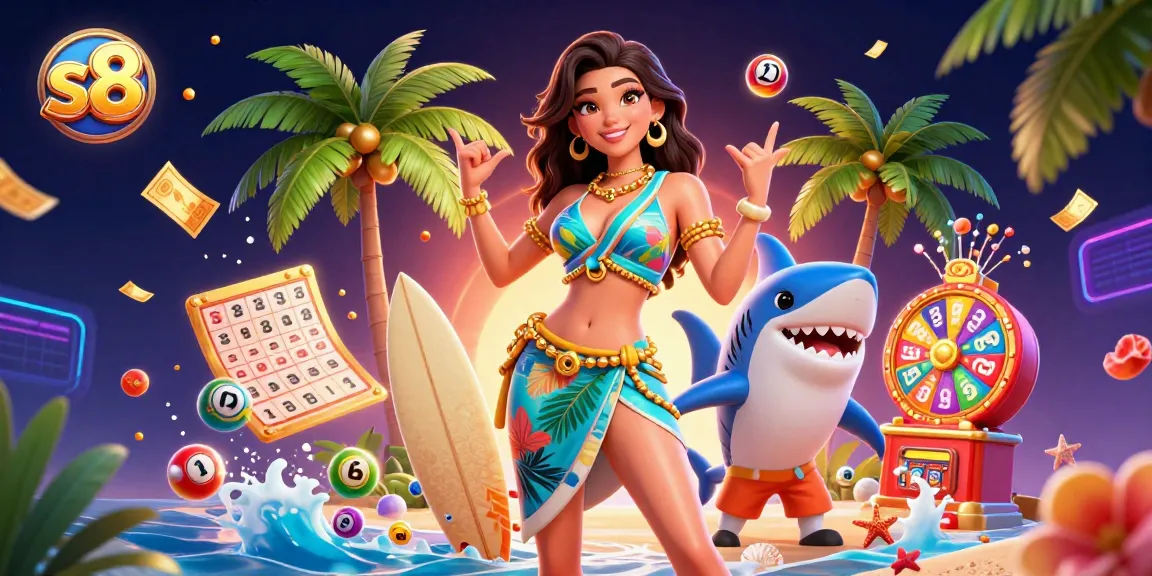 Experience winning chances at s8 with vibrant lottery balls and rich gaming elements in a dynamic casino scene.