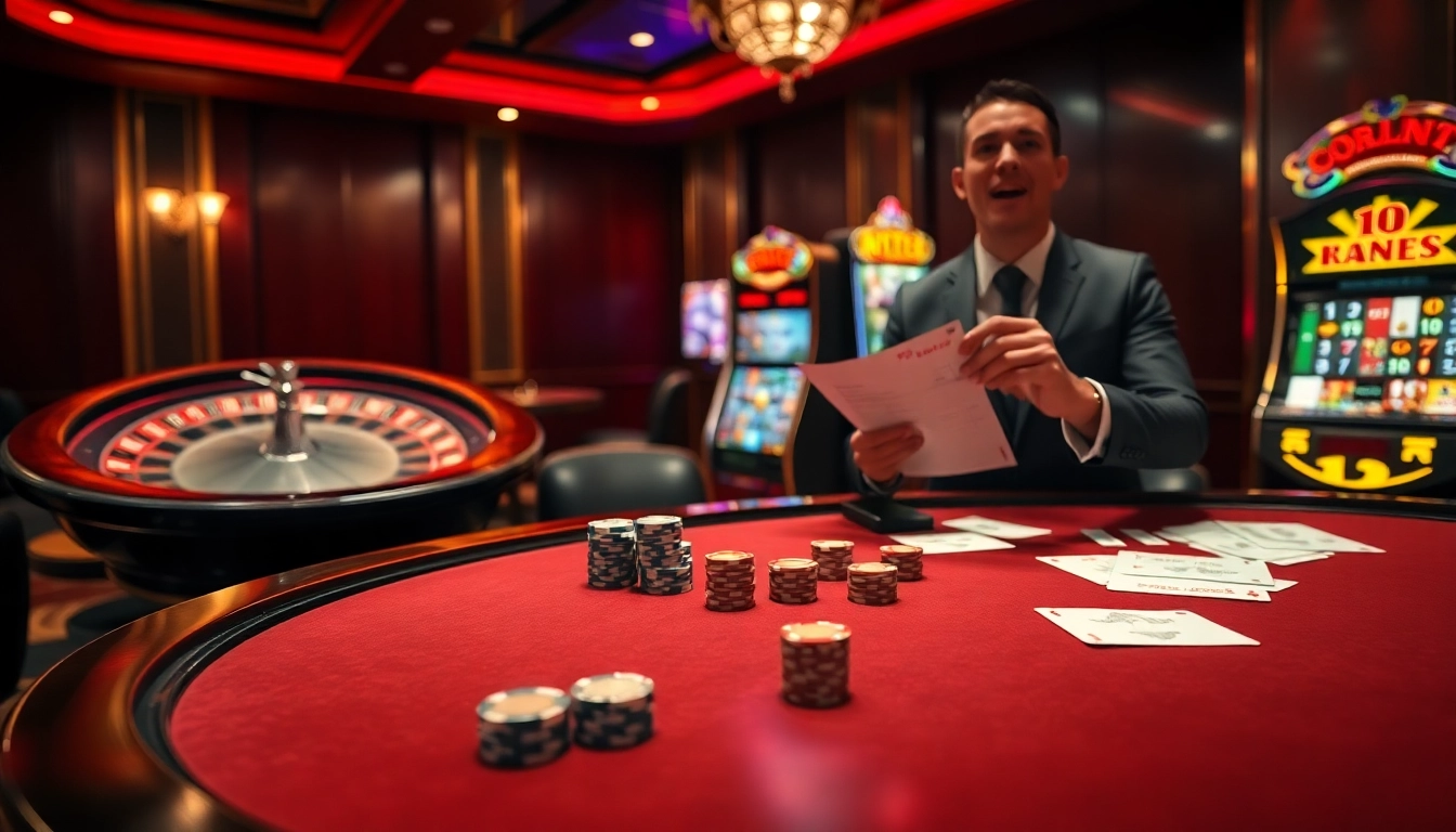 Experience the thrill of iq88 games at a luxurious casino, complete with poker tables and slot machines.