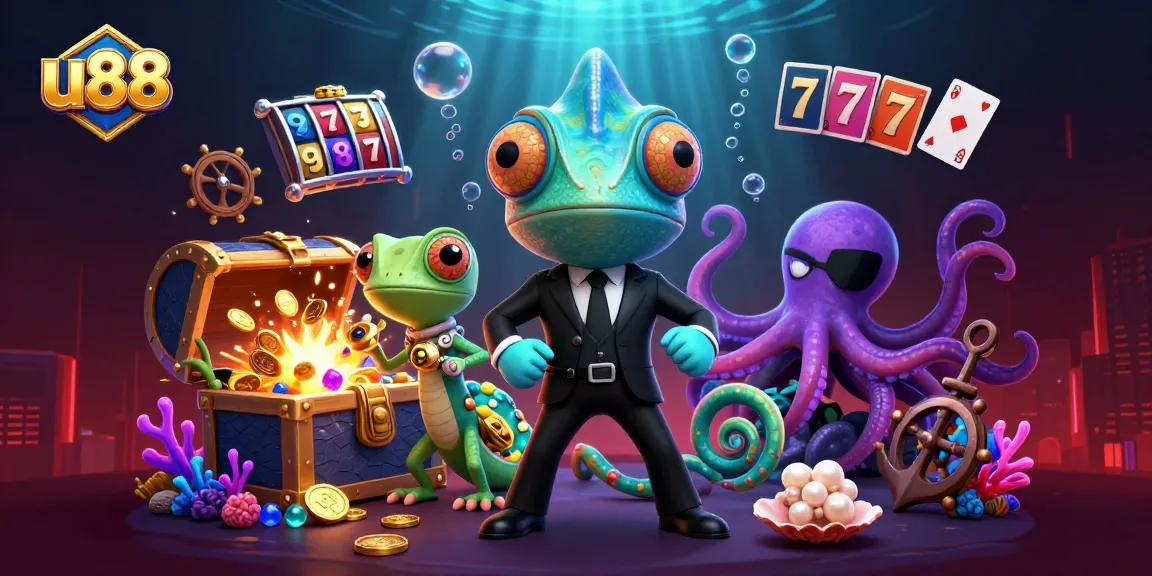 Win big with u88: Experience an exciting underwater casino adventure with vibrant characters and treasures.