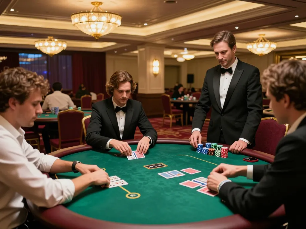 Players enjoying high-stakes gameplay at sin88 poker tables in a luxurious casino.