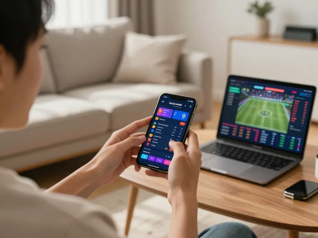 Experience thrilling sports betting with Link SC88 on your smartphone in a cozy home setting