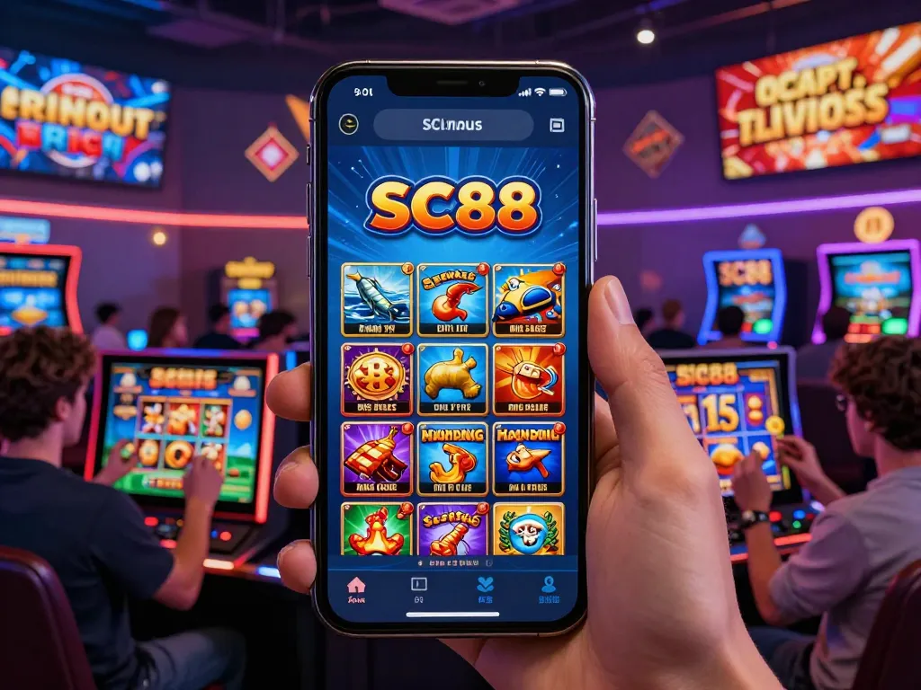 SC88 online gaming experience with vibrant graphics and mobile app interface.