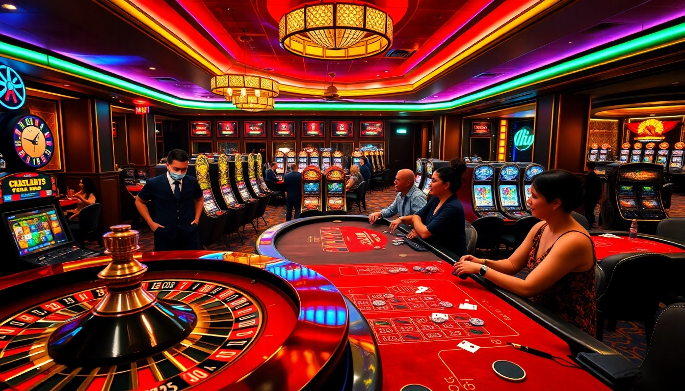 Excited players engaging at the hit club casino tables, highlighting luxury and vibrant atmosphere.